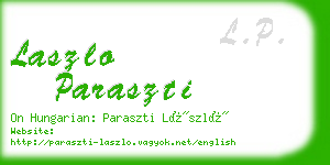 laszlo paraszti business card